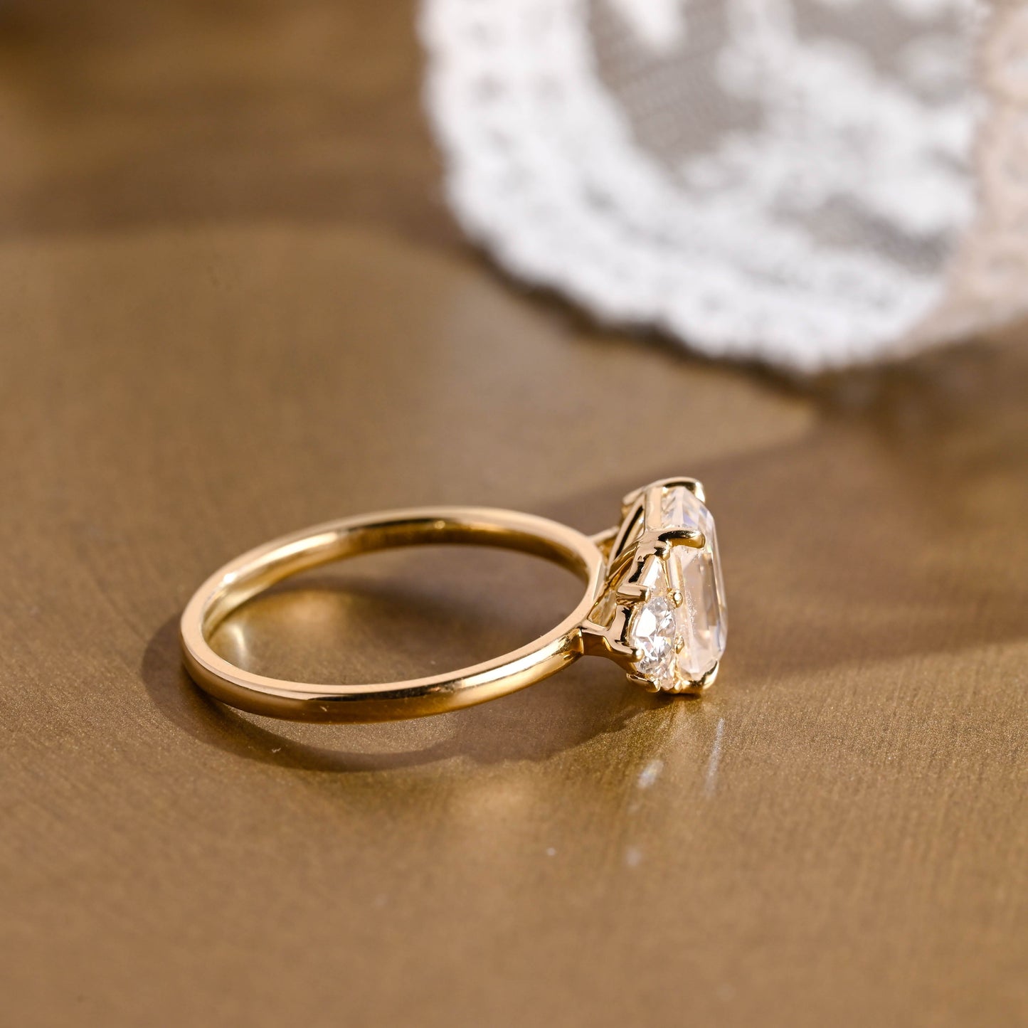 2 CT Round Three Stones Lab Grown Diamond Engagement Ring