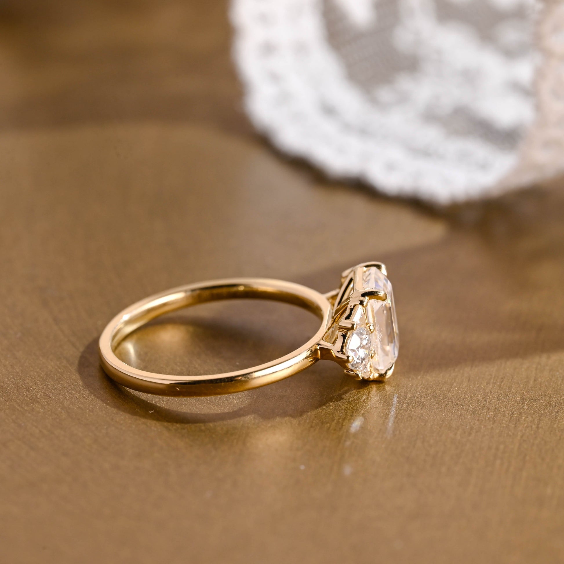 2 CT Round Three Stones Lab Grown Diamond Engagement Ring
