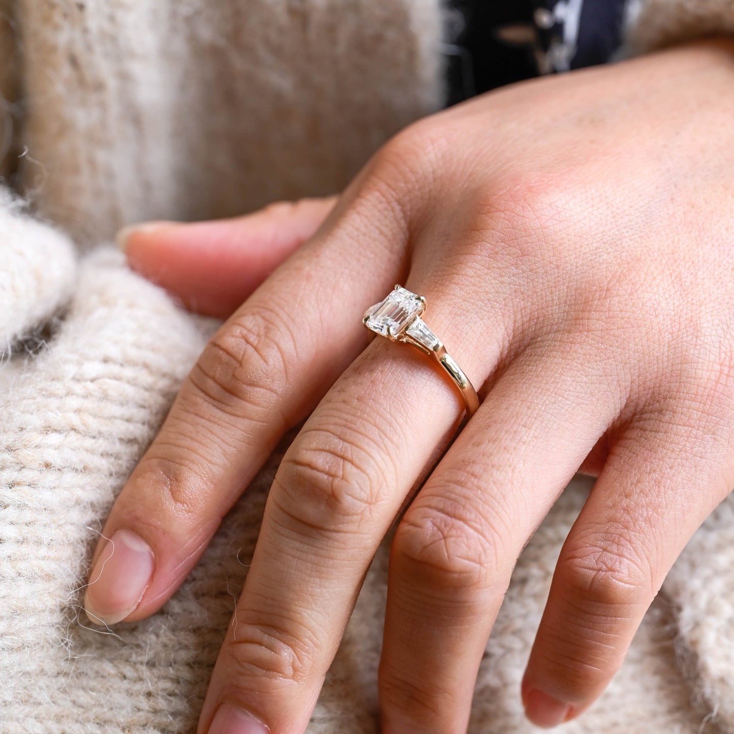2 CT Round Three Stones Lab Grown Diamond Engagement Ring