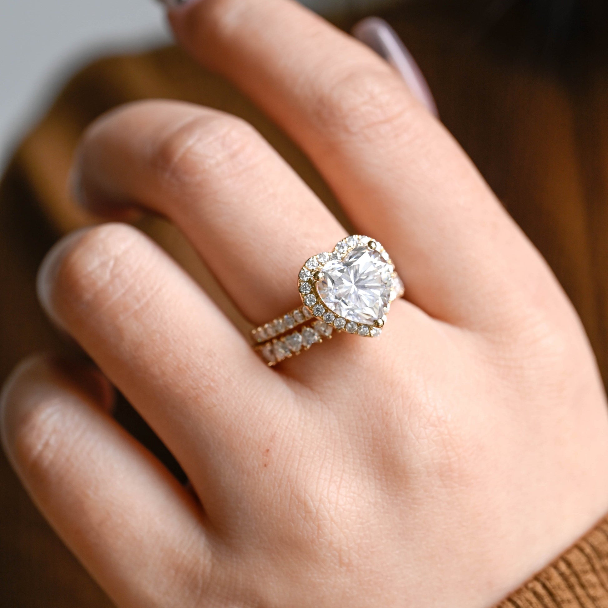 3.0 CT Round Pave Lab Grown Diamond Bridal Set