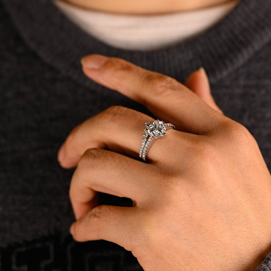 3.0 CT Round Pave Lab Grown Diamond Bridal Set