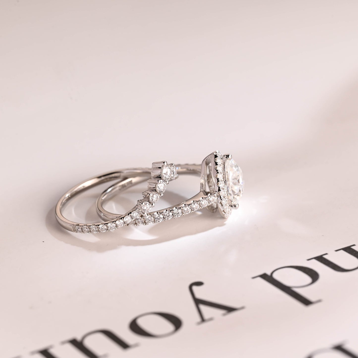 3.0 CT Round Pave Lab Grown Diamond Bridal Set