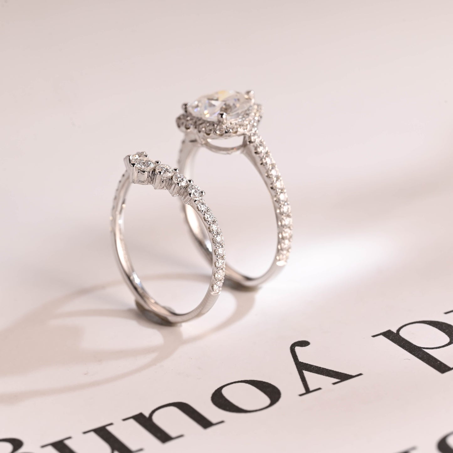 3.0 CT Round Pave Lab Grown Diamond Bridal Set