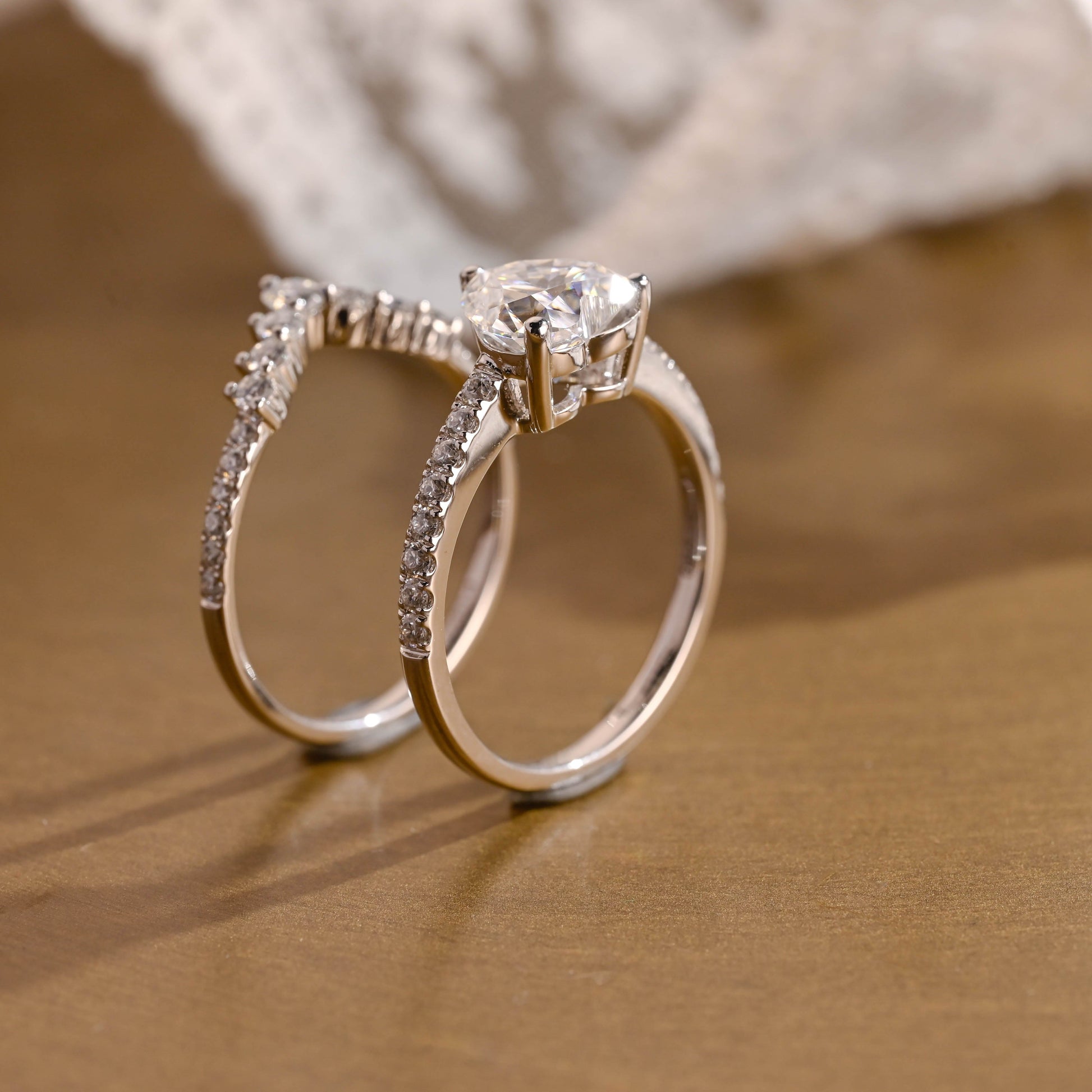 3.0 CT Round Pave Lab Grown Diamond Bridal Set