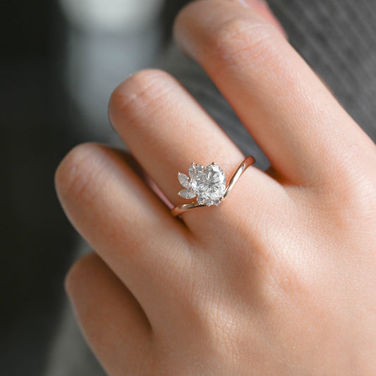 2 CT Round Three Stones Lab Grown Diamond Engagement Ring