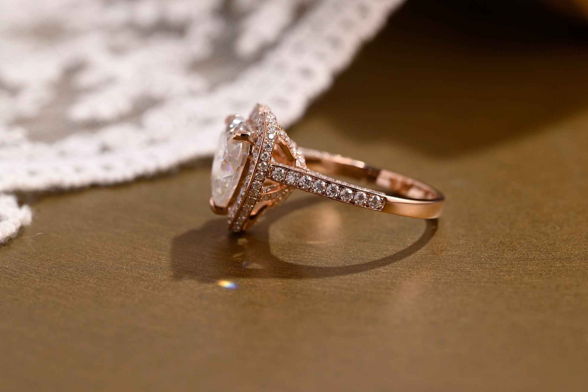 2 CT Round Three Stones Lab Grown Diamond Engagement Ring