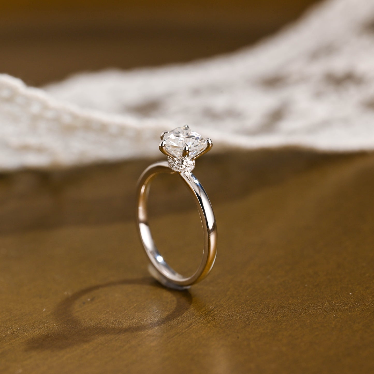 2 CT Round Three Stones Lab Grown Diamond Engagement Ring