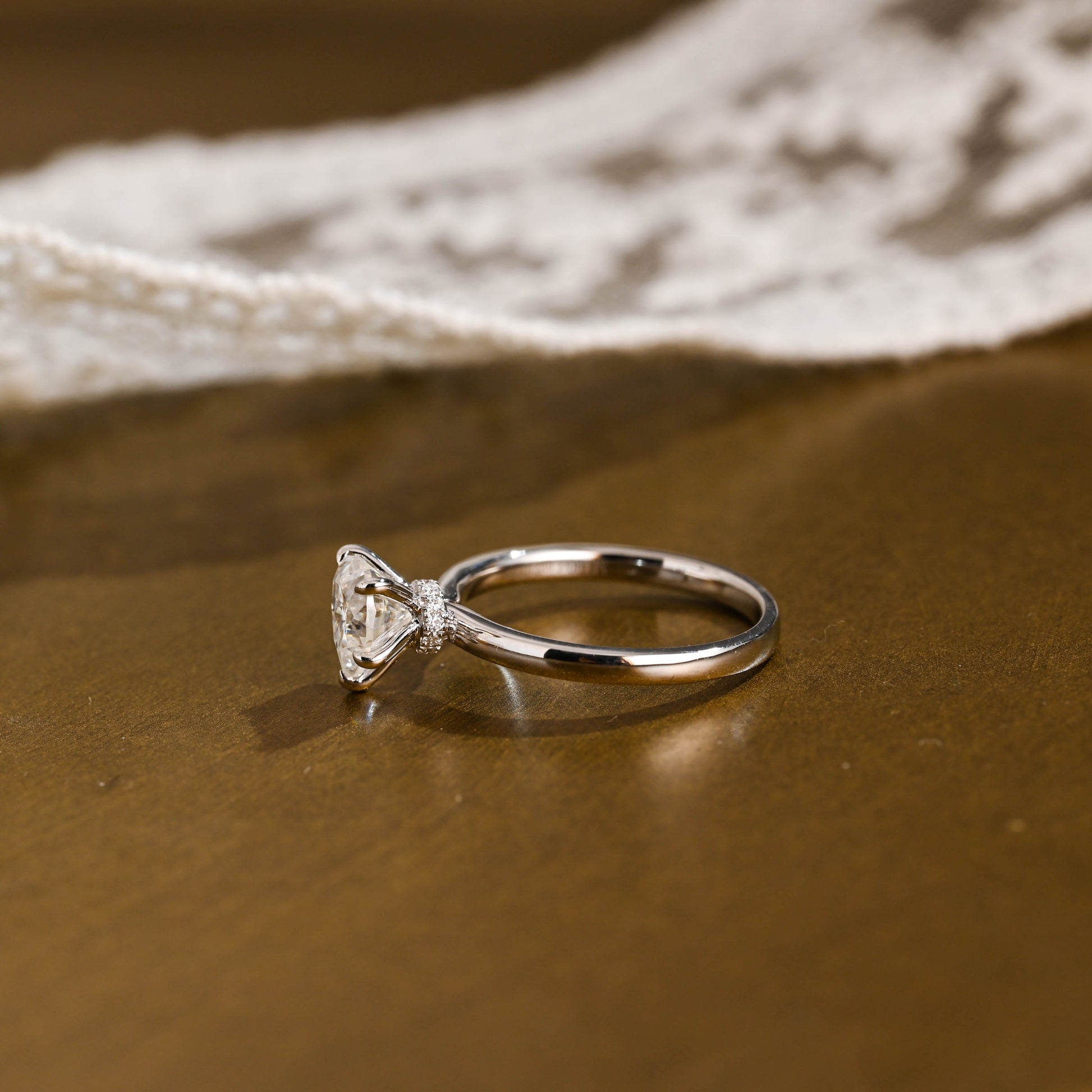 2 CT Round Three Stones Lab Grown Diamond Engagement Ring