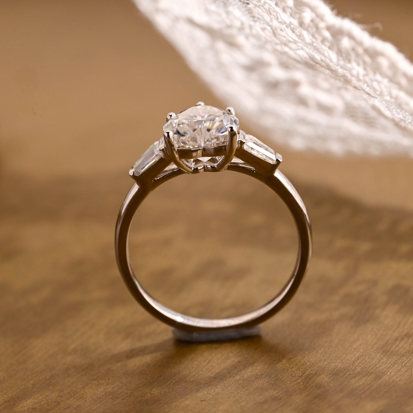 2 CT Round Three Stones Lab Grown Diamond Engagement Ring