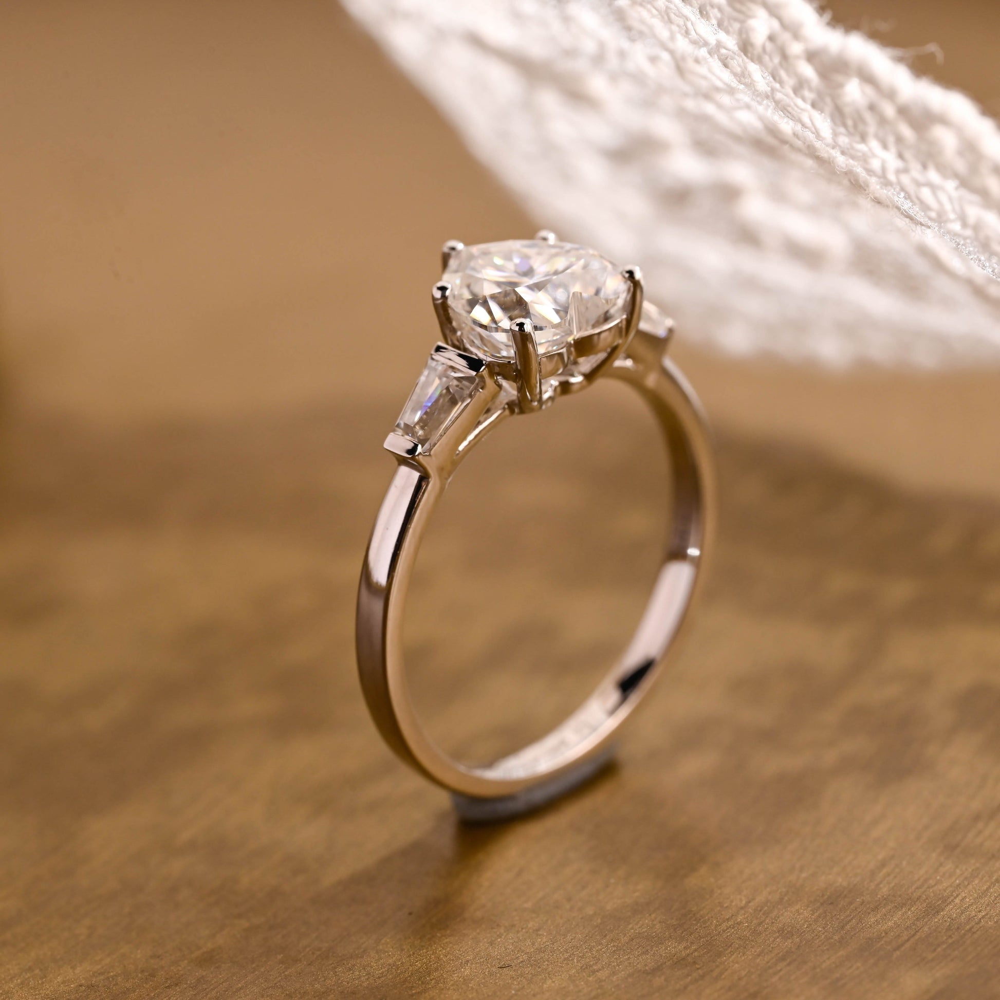 2 CT Round Three Stones Lab Grown Diamond Engagement Ring