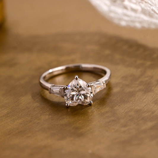 2 CT Round Three Stones Lab Grown Diamond Engagement Ring