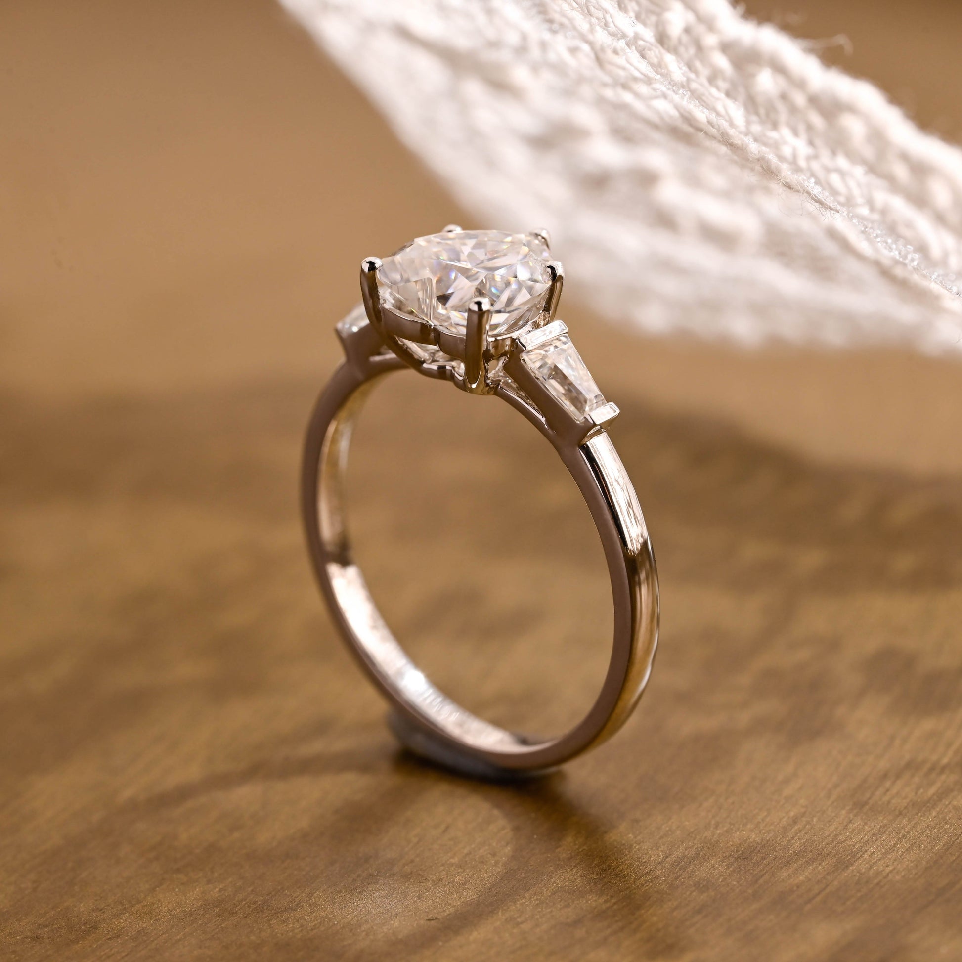 2 CT Round Three Stones Lab Grown Diamond Engagement Ring