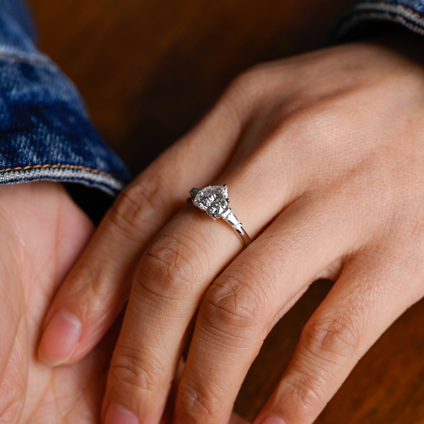 2 CT Round Three Stones Lab Grown Diamond Engagement Ring