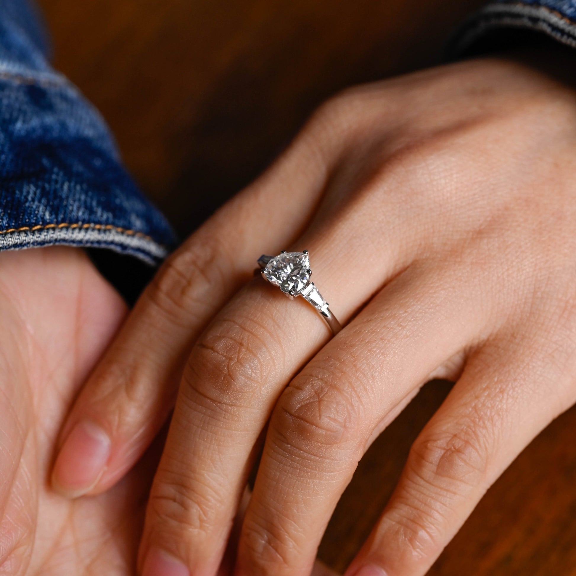 2 CT Round Three Stones Lab Grown Diamond Engagement Ring
