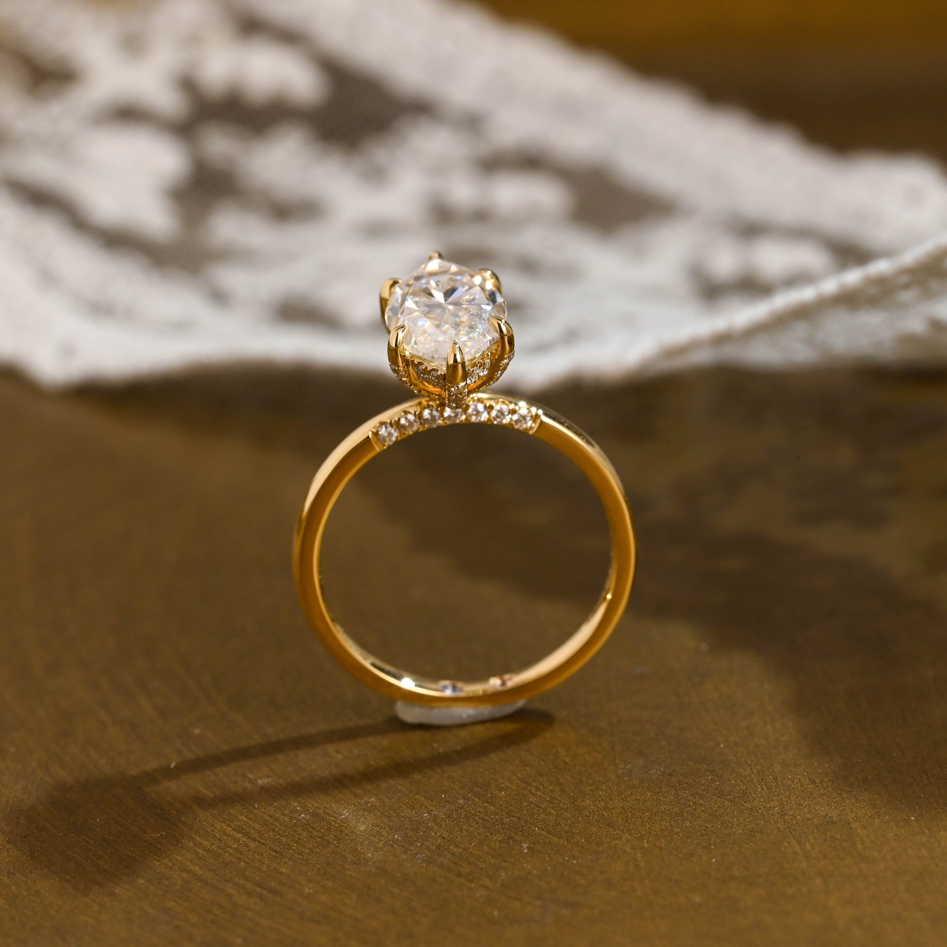 2 CT Round Three Stones Lab Grown Diamond Engagement Ring