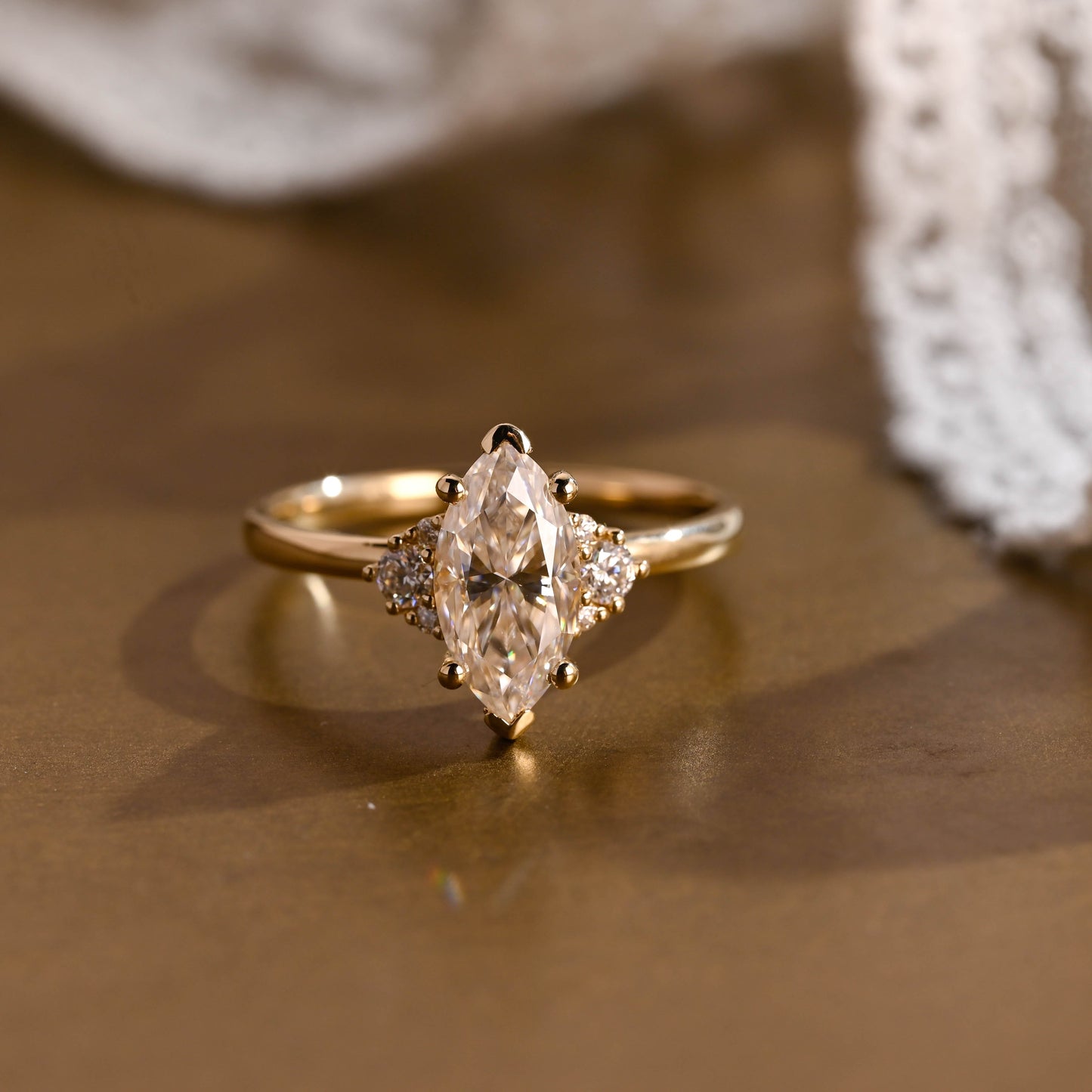 2 CT Round Three Stones Lab Grown Diamond Engagement Ring