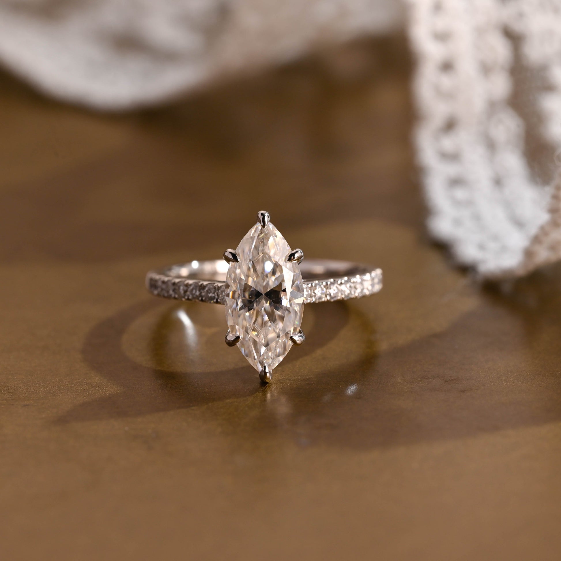 2 CT Round Three Stones Lab Grown Diamond Engagement Ring