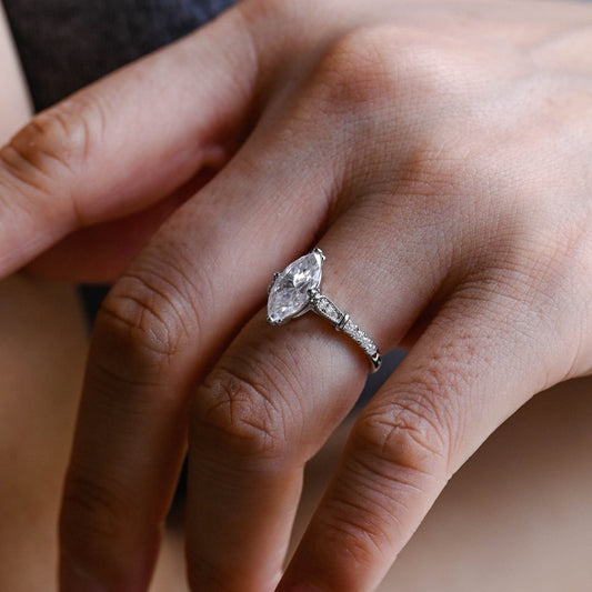 2 CT Round Three Stones Lab Grown Diamond Engagement Ring