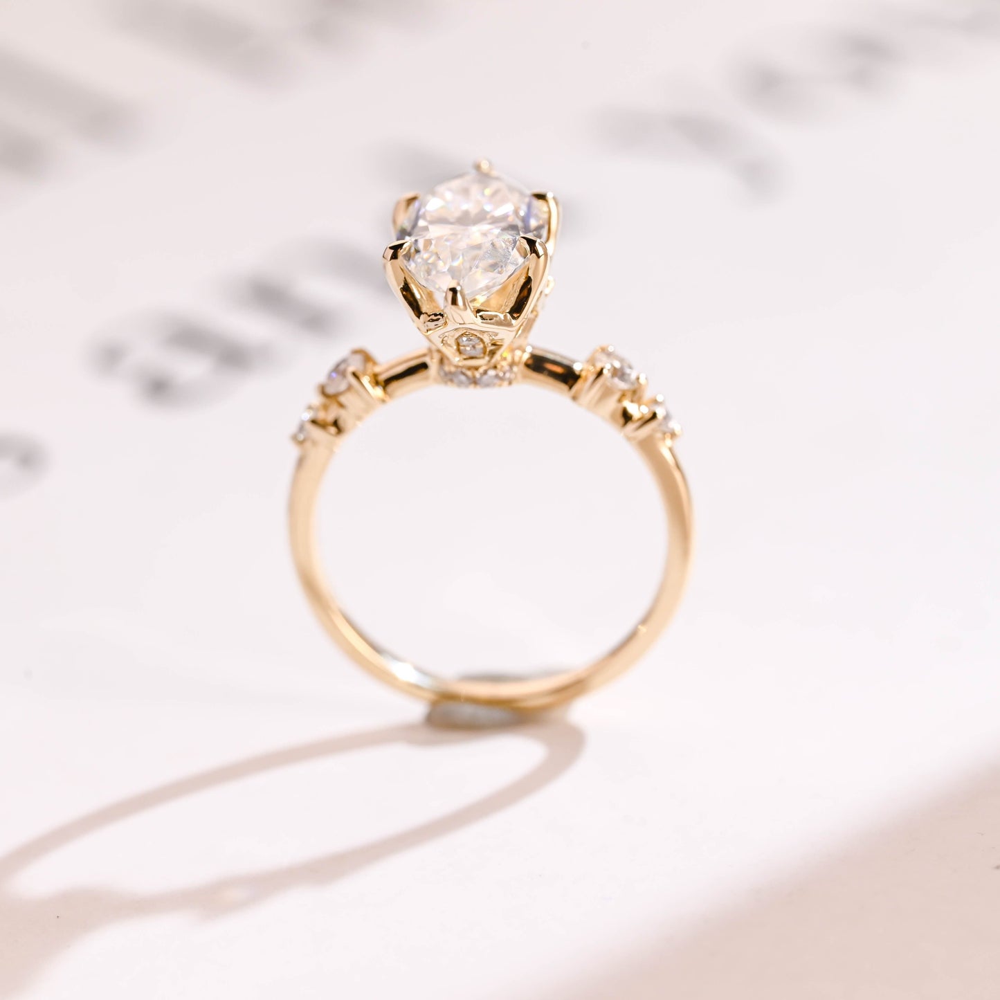 2 CT Round Three Stones Lab Grown Diamond Engagement Ring