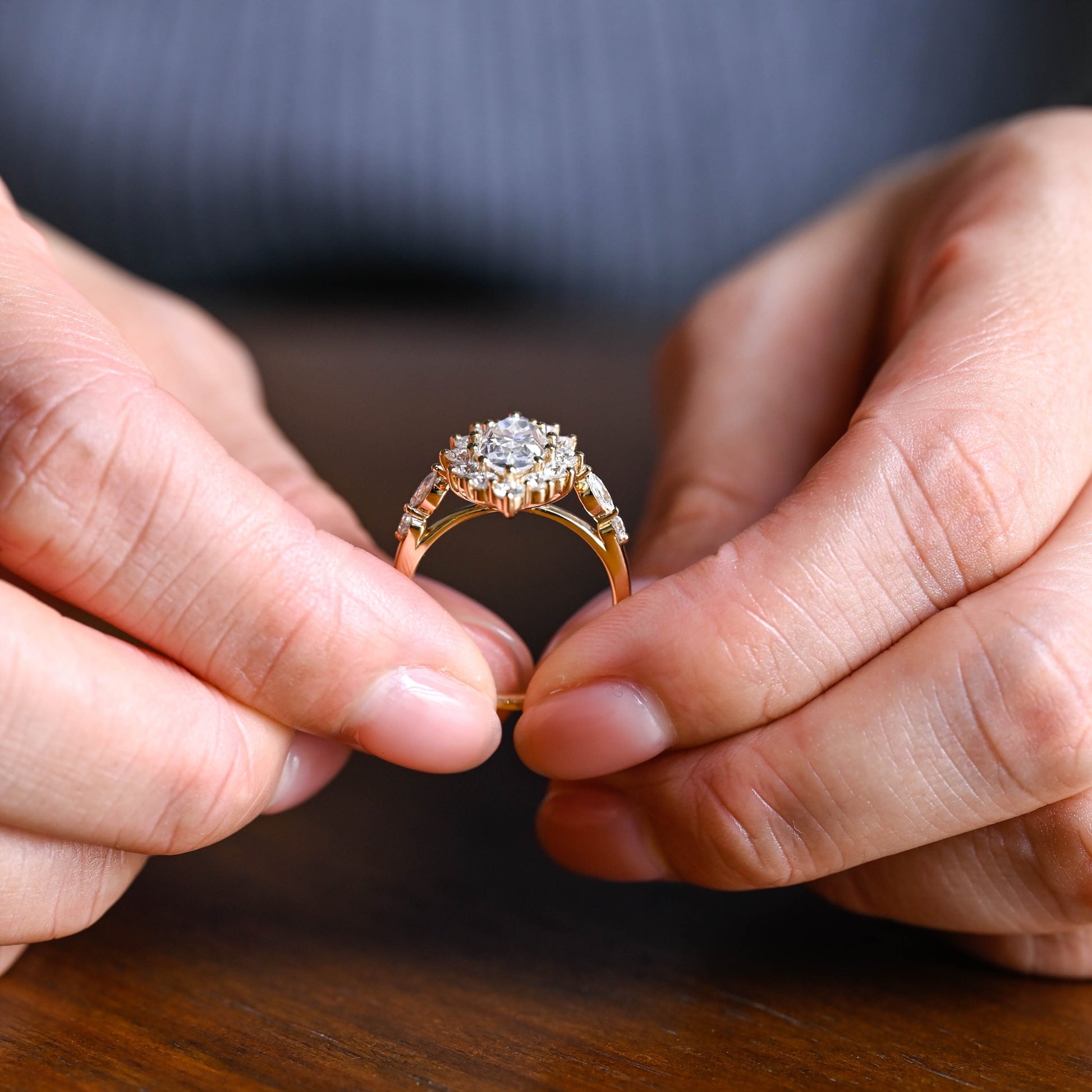 2 CT Round Three Stones Lab Grown Diamond Engagement Ring