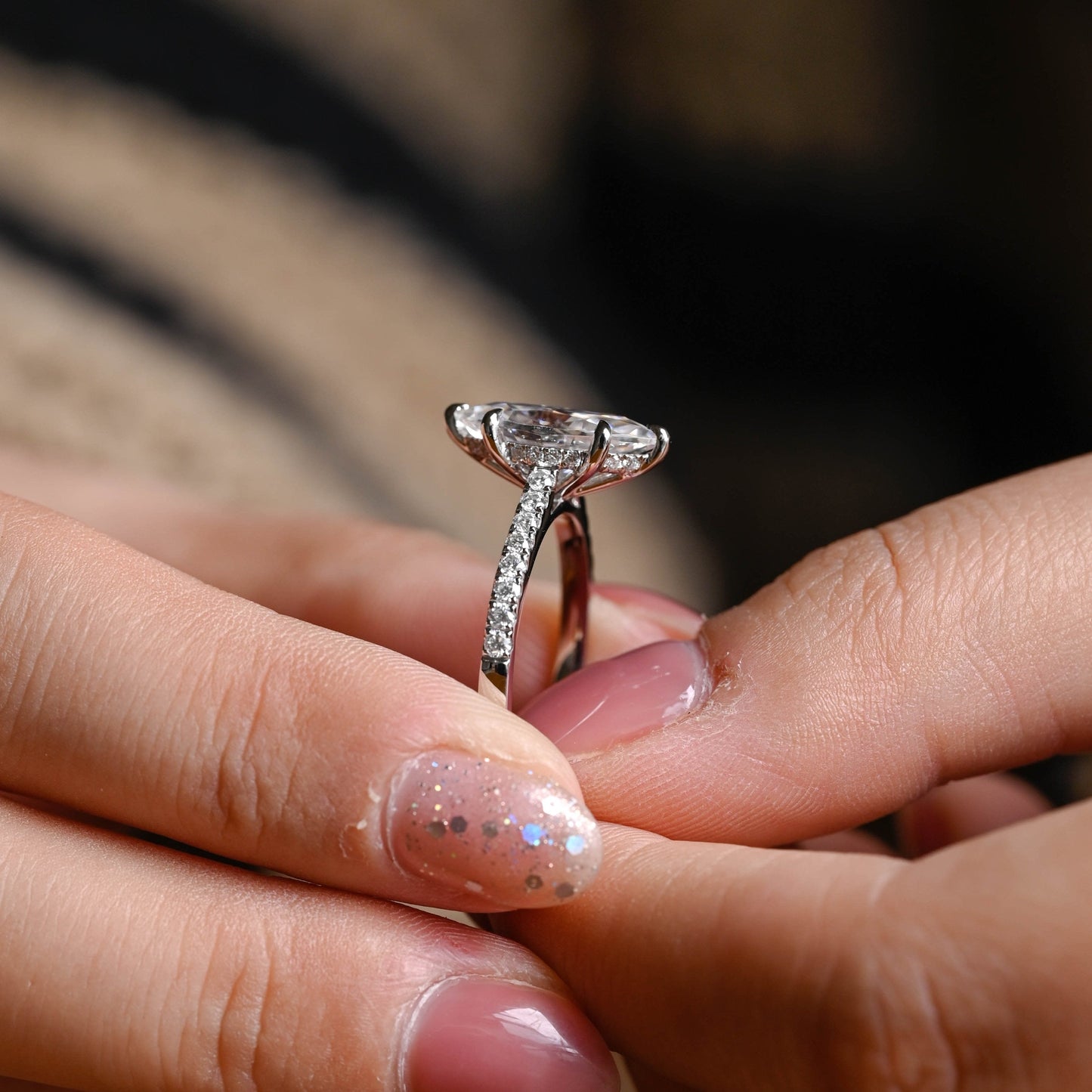 2 CT Round Three Stones Lab Grown Diamond Engagement Ring