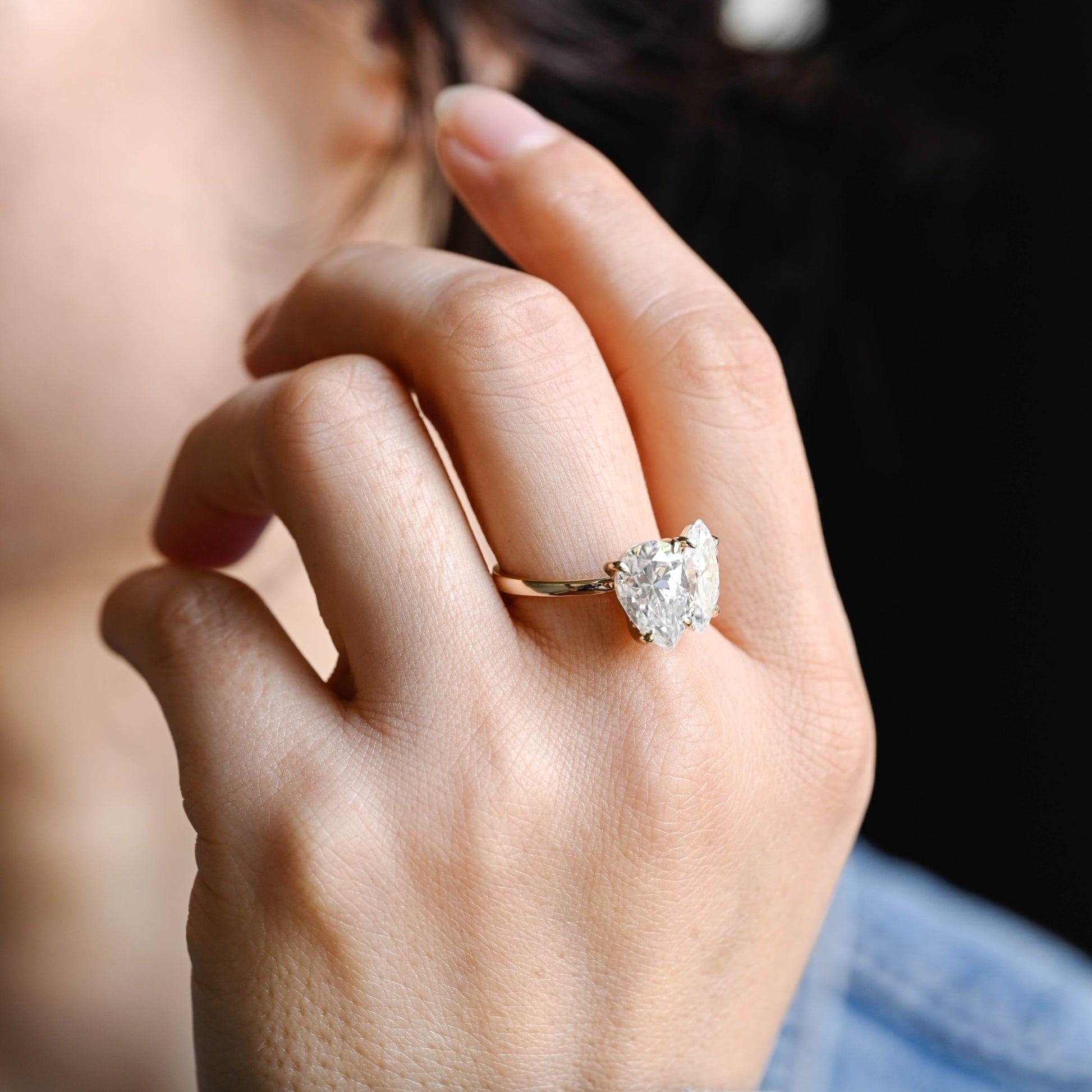 2 CT Round Three Stones Lab Grown Diamond Engagement Ring