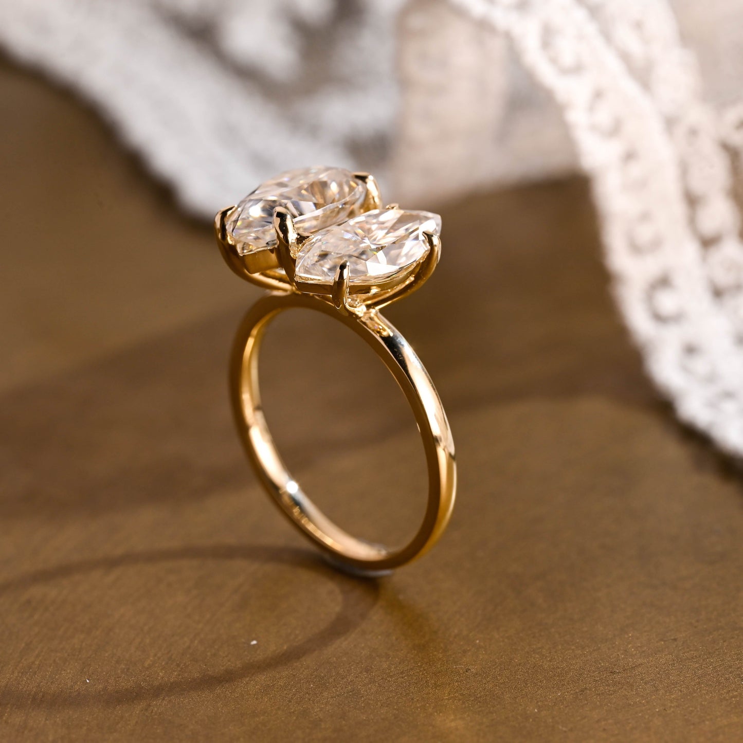 2 CT Round Three Stones Lab Grown Diamond Engagement Ring