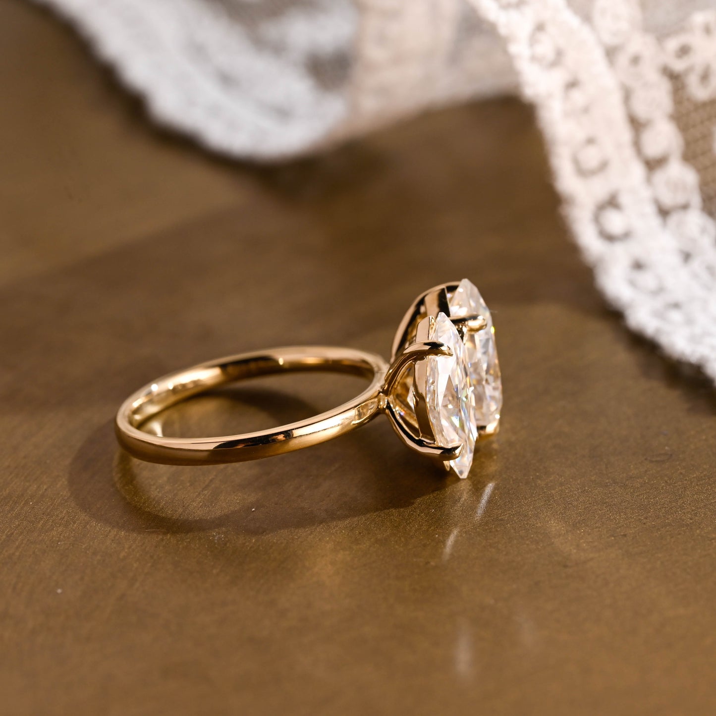 2 CT Round Three Stones Lab Grown Diamond Engagement Ring