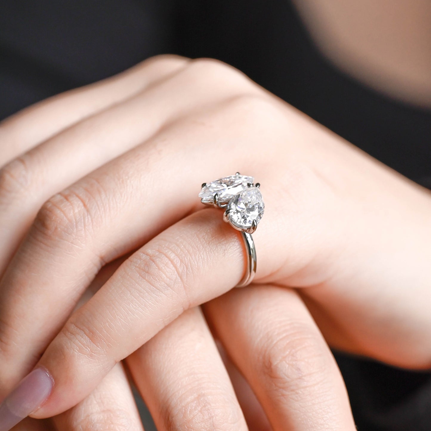 2 CT Round Three Stones Lab Grown Diamond Engagement Ring