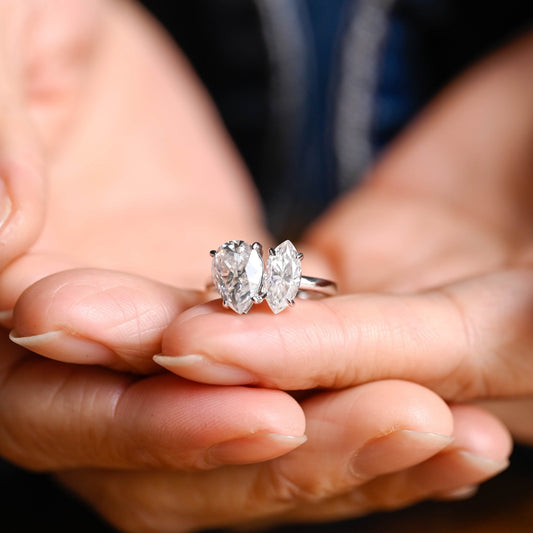 2 CT Round Three Stones Lab Grown Diamond Engagement Ring