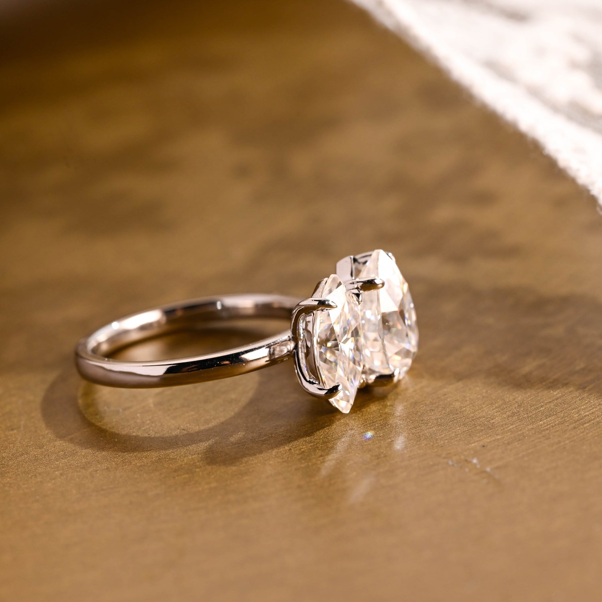 2 CT Round Three Stones Lab Grown Diamond Engagement Ring