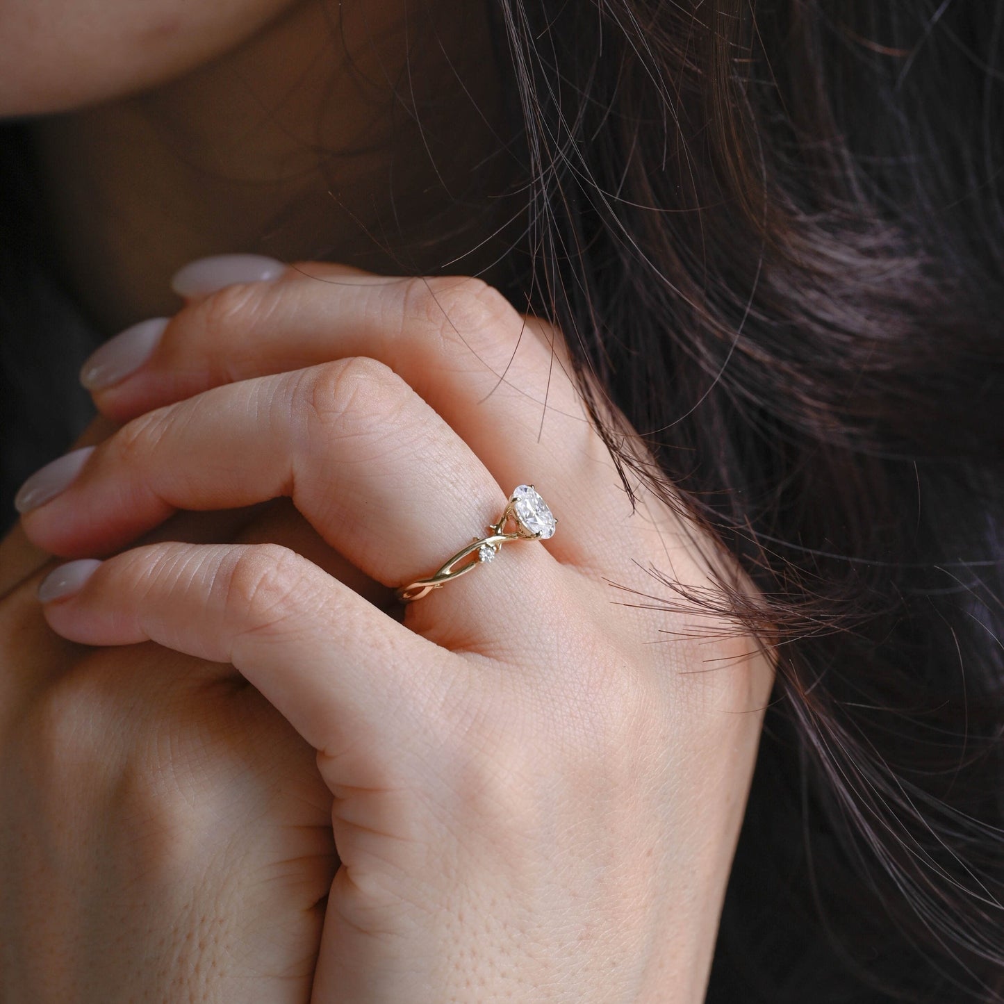 2 CT Round Three Stones Lab Grown Diamond Engagement Ring