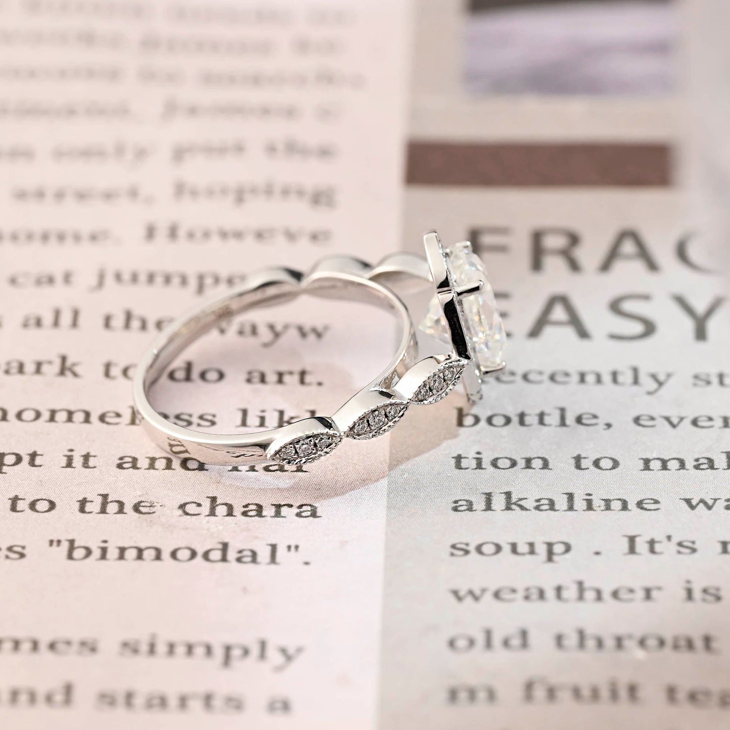 2 CT Round Three Stones Lab Grown Diamond Engagement Ring