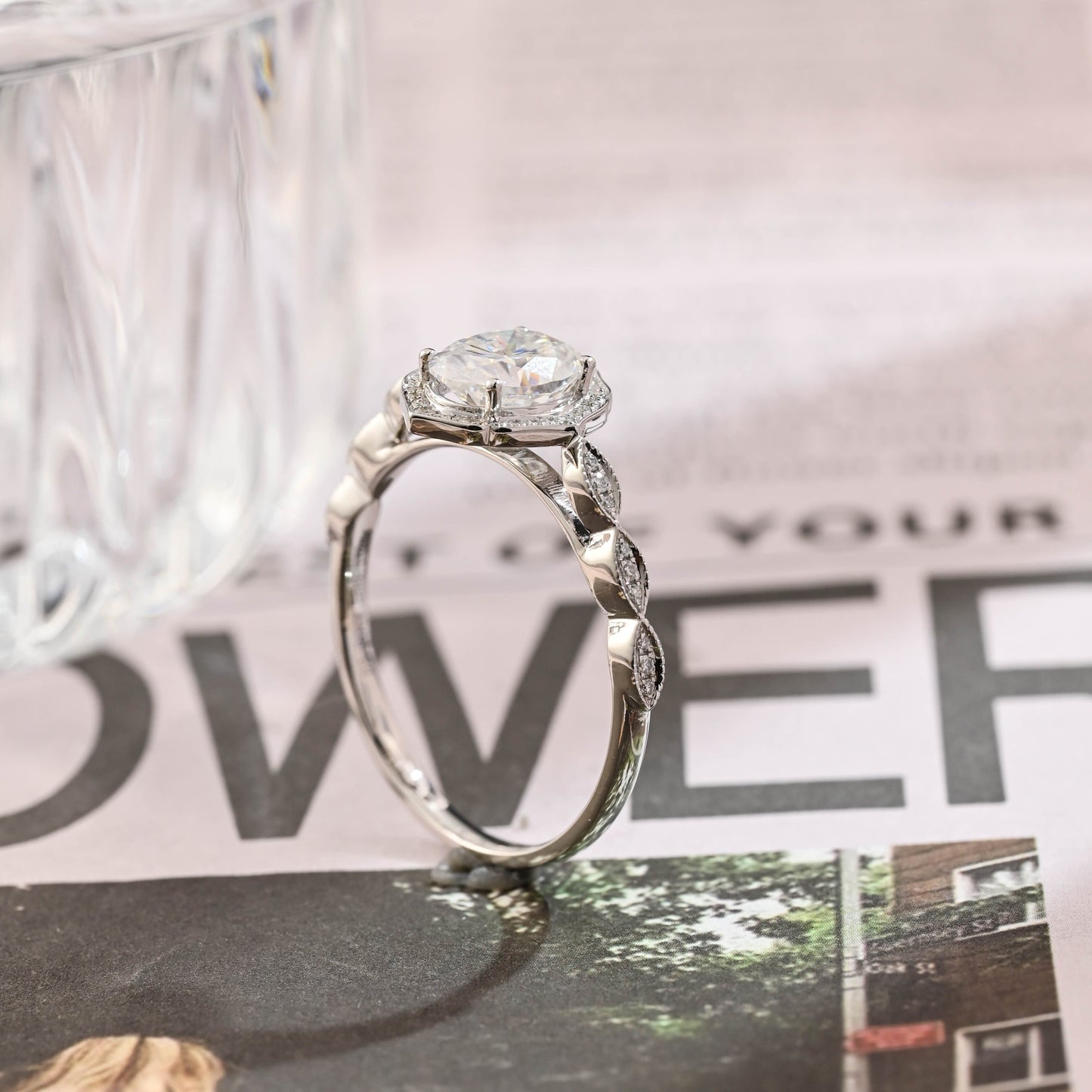2 CT Round Three Stones Lab Grown Diamond Engagement Ring