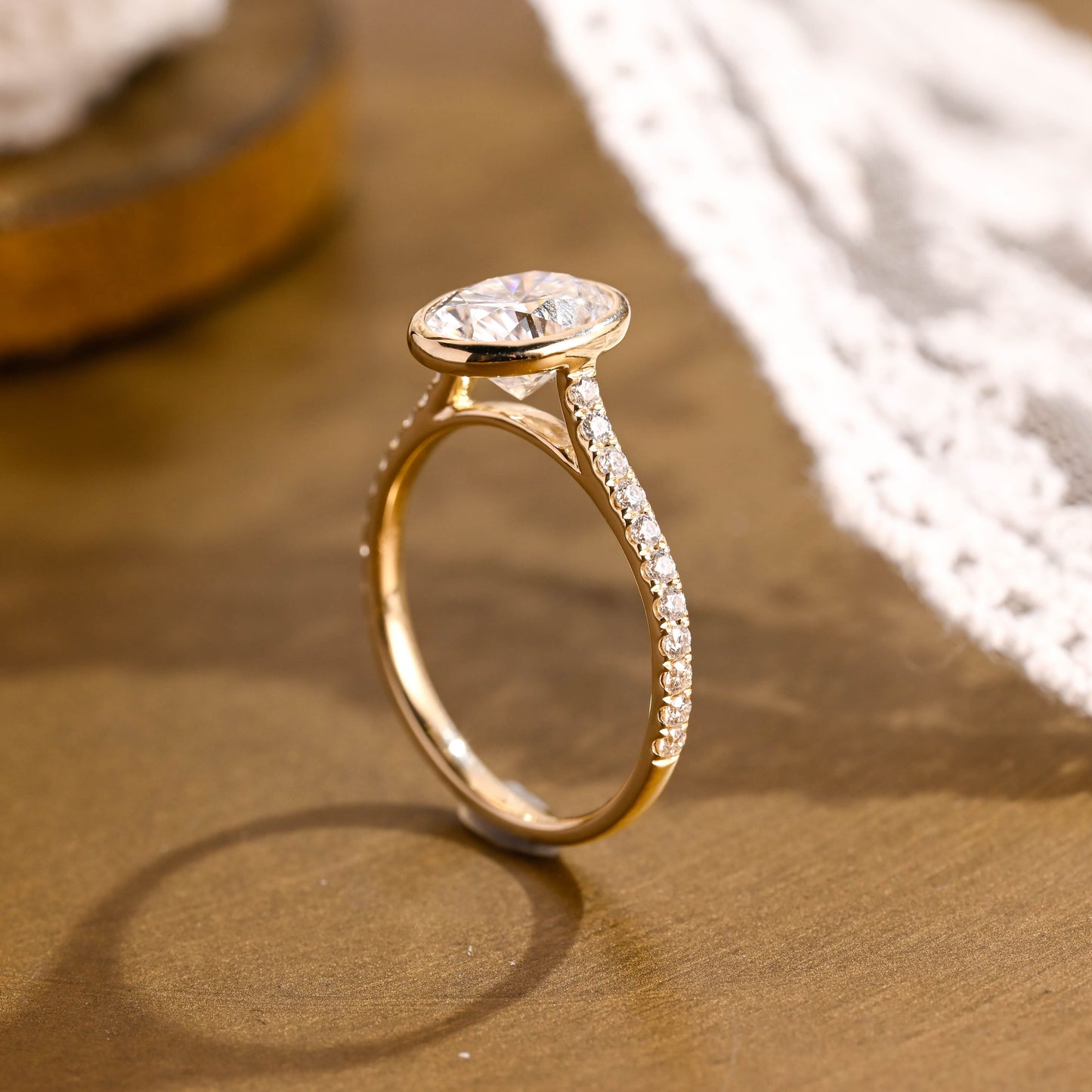 2 CT Round Three Stones Lab Grown Diamond Engagement Ring