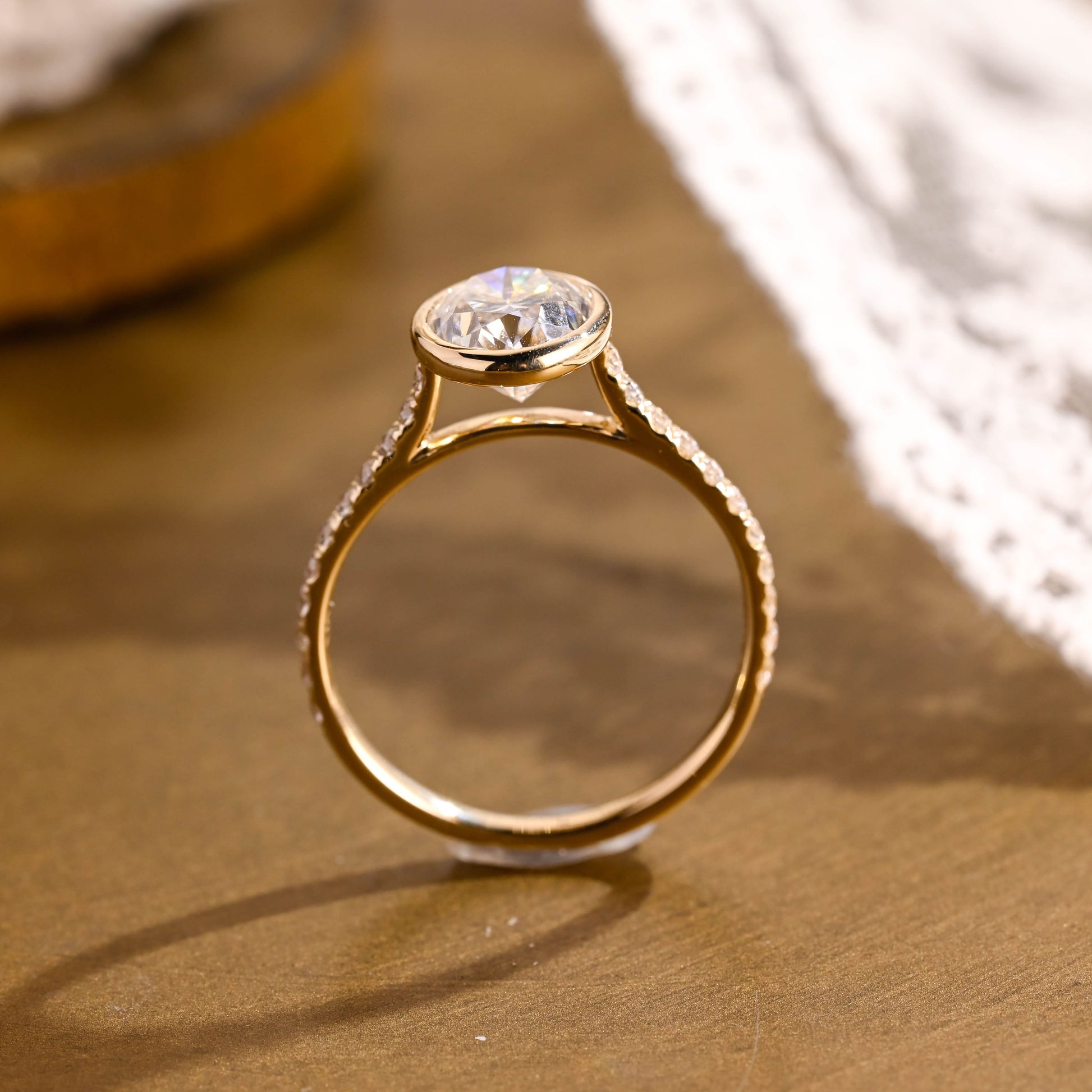 2 CT Round Three Stones Lab Grown Diamond Engagement Ring