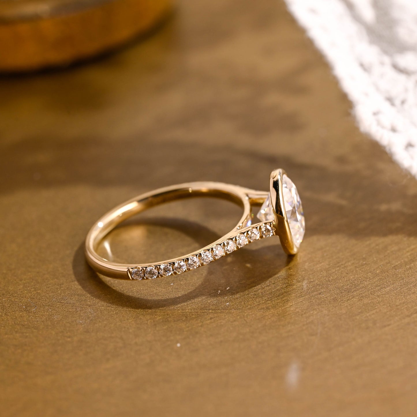 2 CT Round Three Stones Lab Grown Diamond Engagement Ring