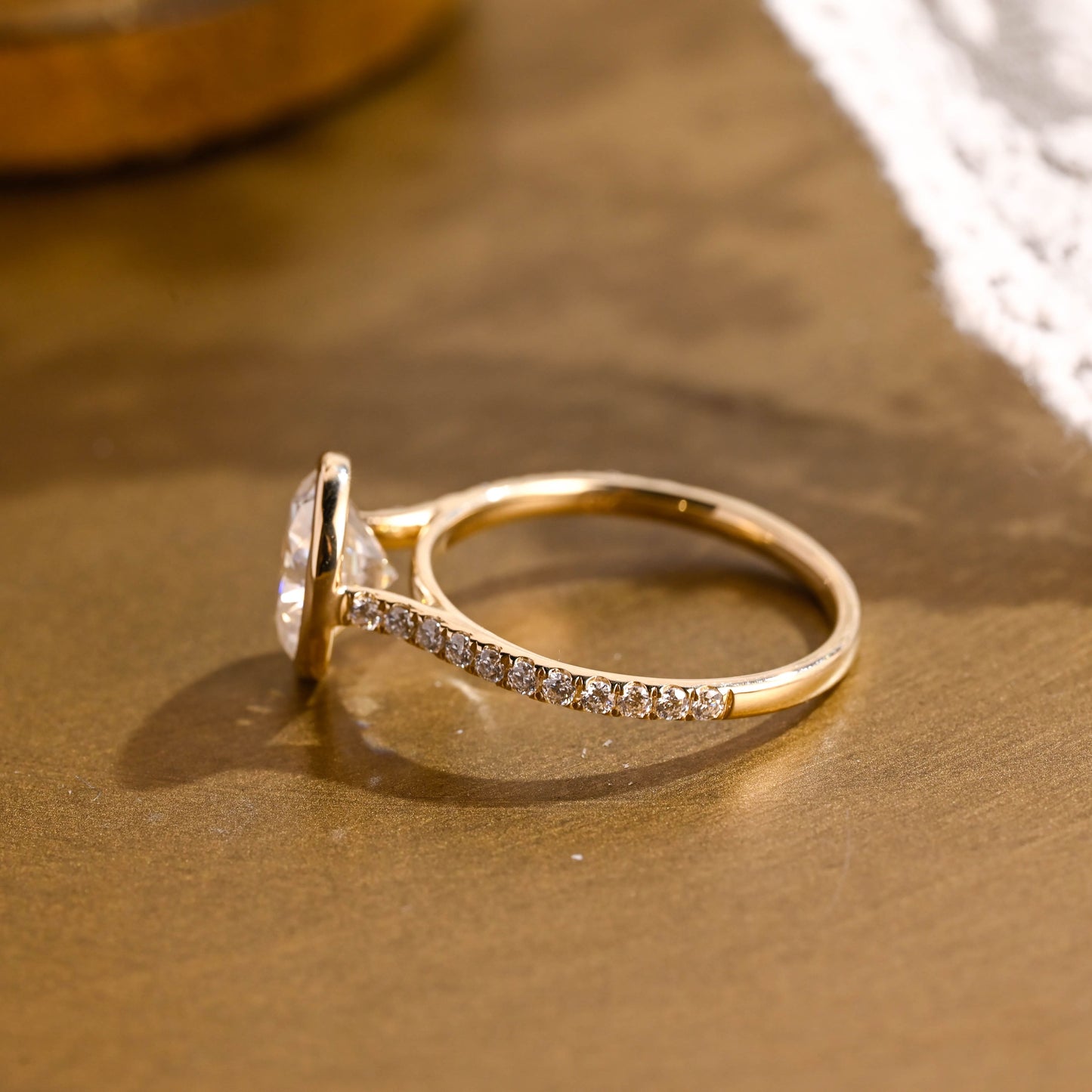 2 CT Round Three Stones Lab Grown Diamond Engagement Ring