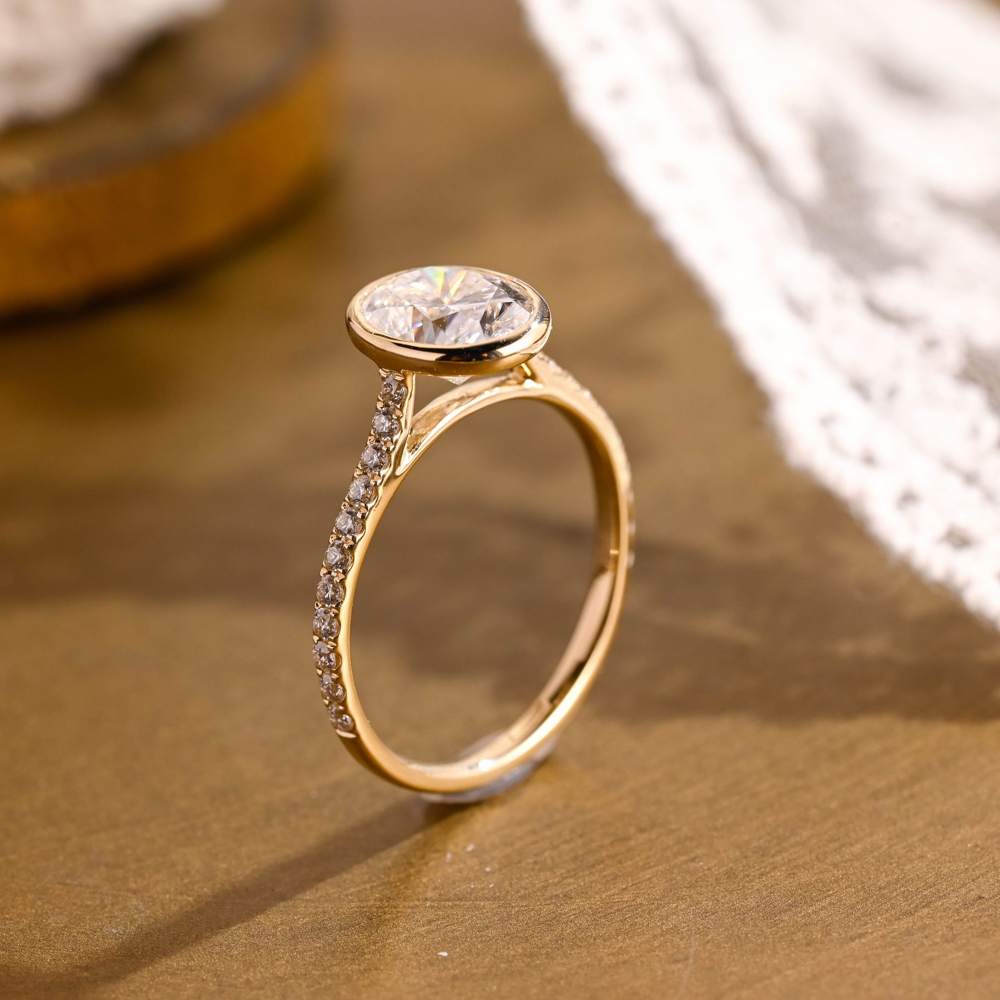 2 CT Round Three Stones Lab Grown Diamond Engagement Ring