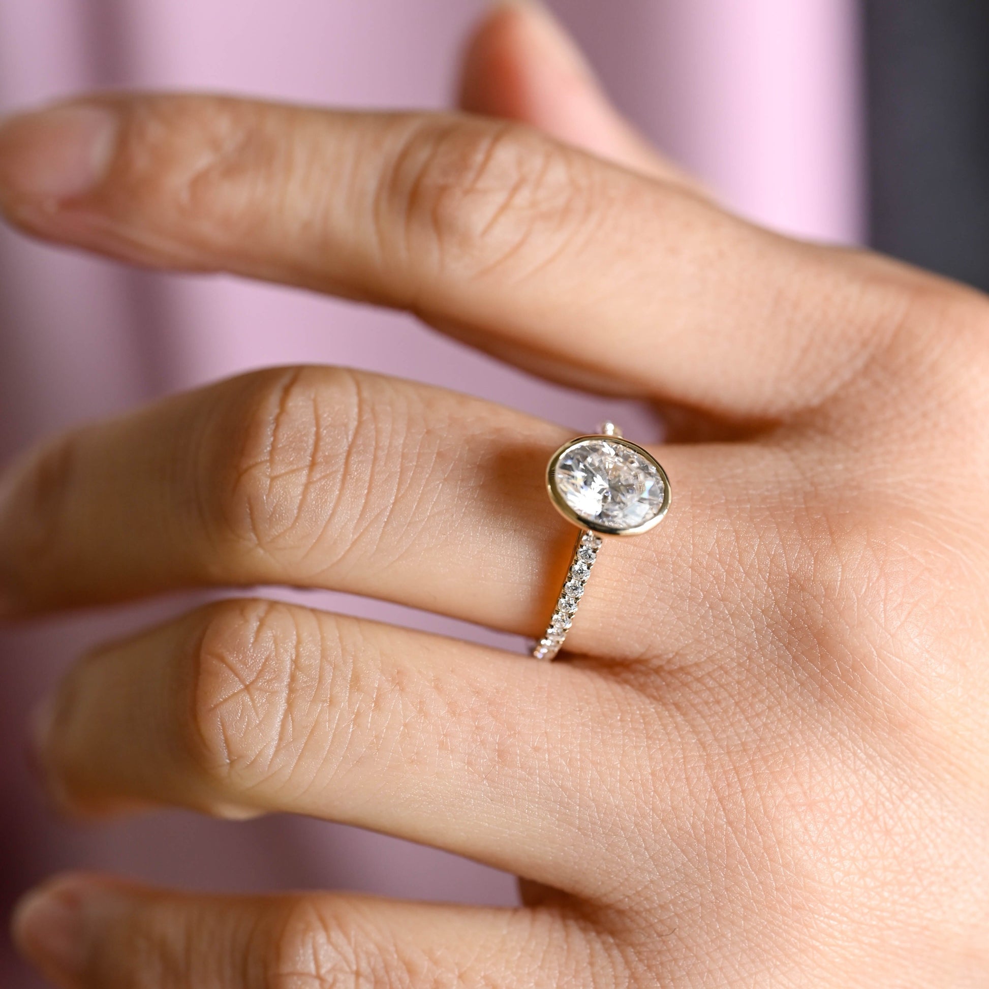 2 CT Round Three Stones Lab Grown Diamond Engagement Ring