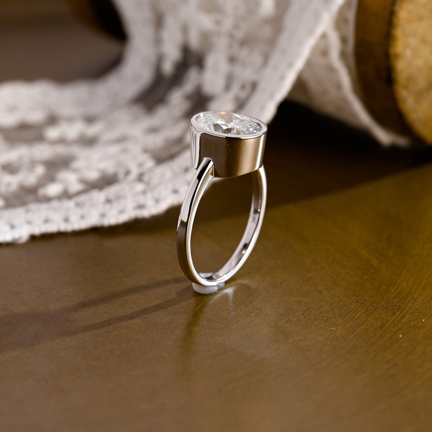 2 CT Round Three Stones Lab Grown Diamond Engagement Ring