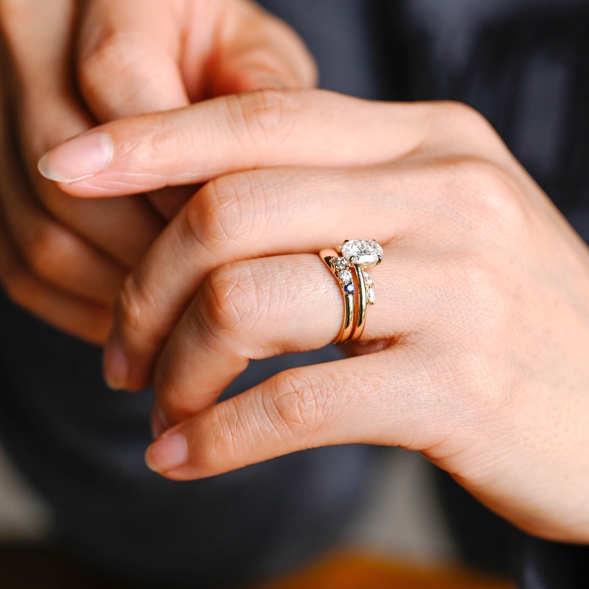 2 CT Round Three Stones Lab Grown Diamond Engagement Ring