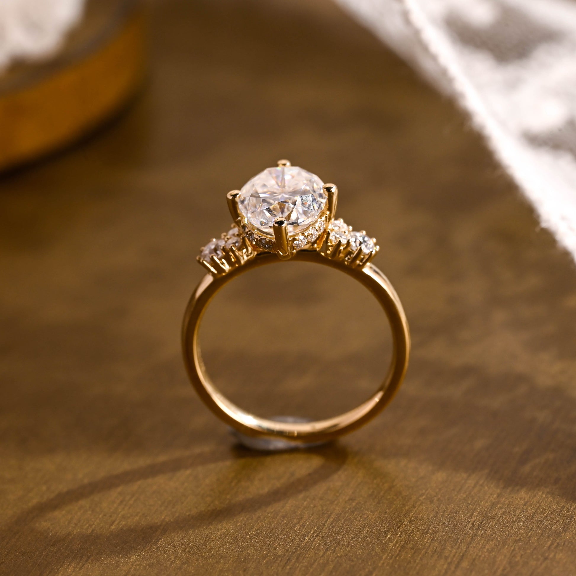 2 CT Round Three Stones Lab Grown Diamond Engagement Ring