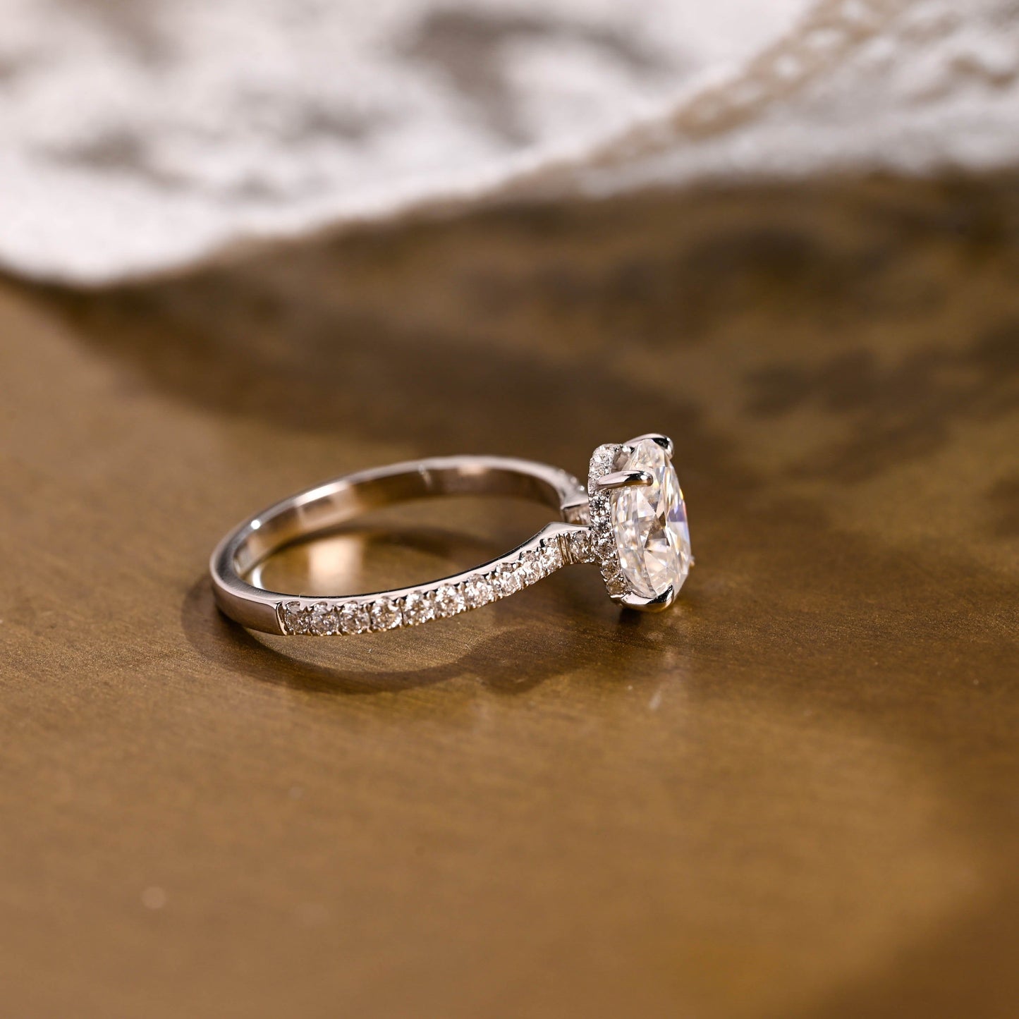 2 CT Round Three Stones Lab Grown Diamond Engagement Ring