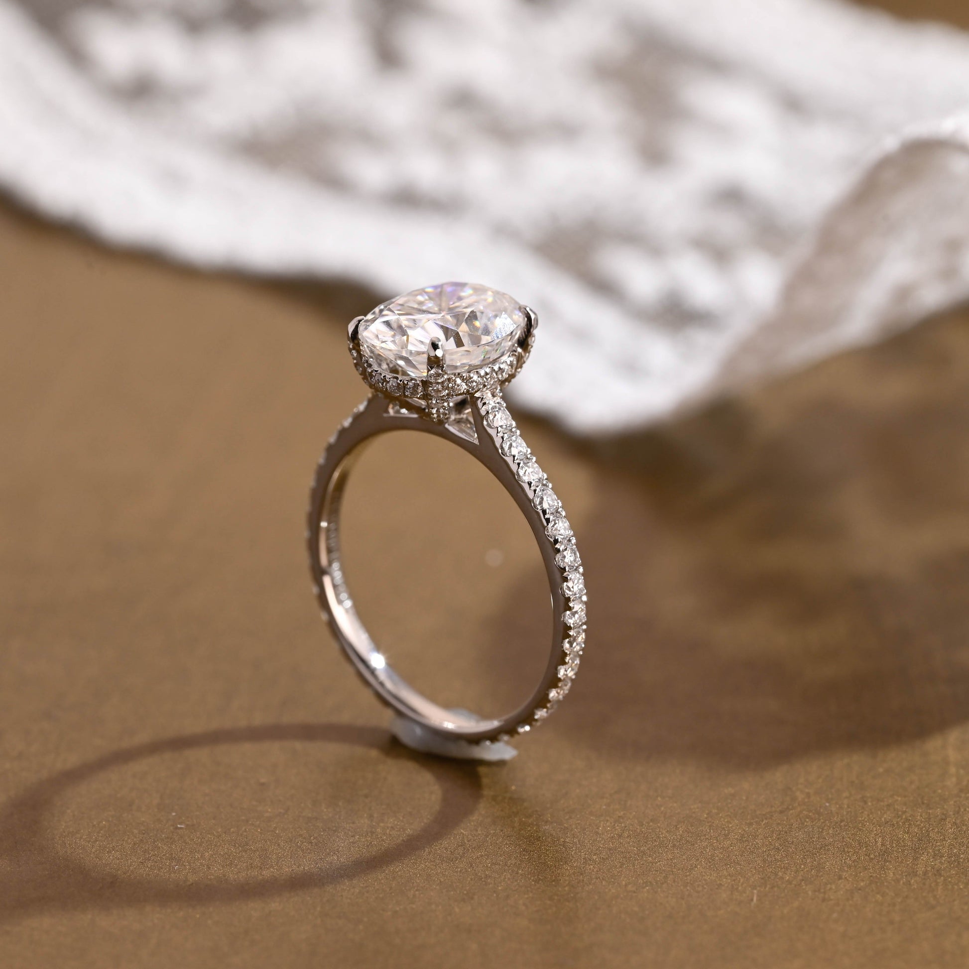 2 CT Round Three Stones Lab Grown Diamond Engagement Ring