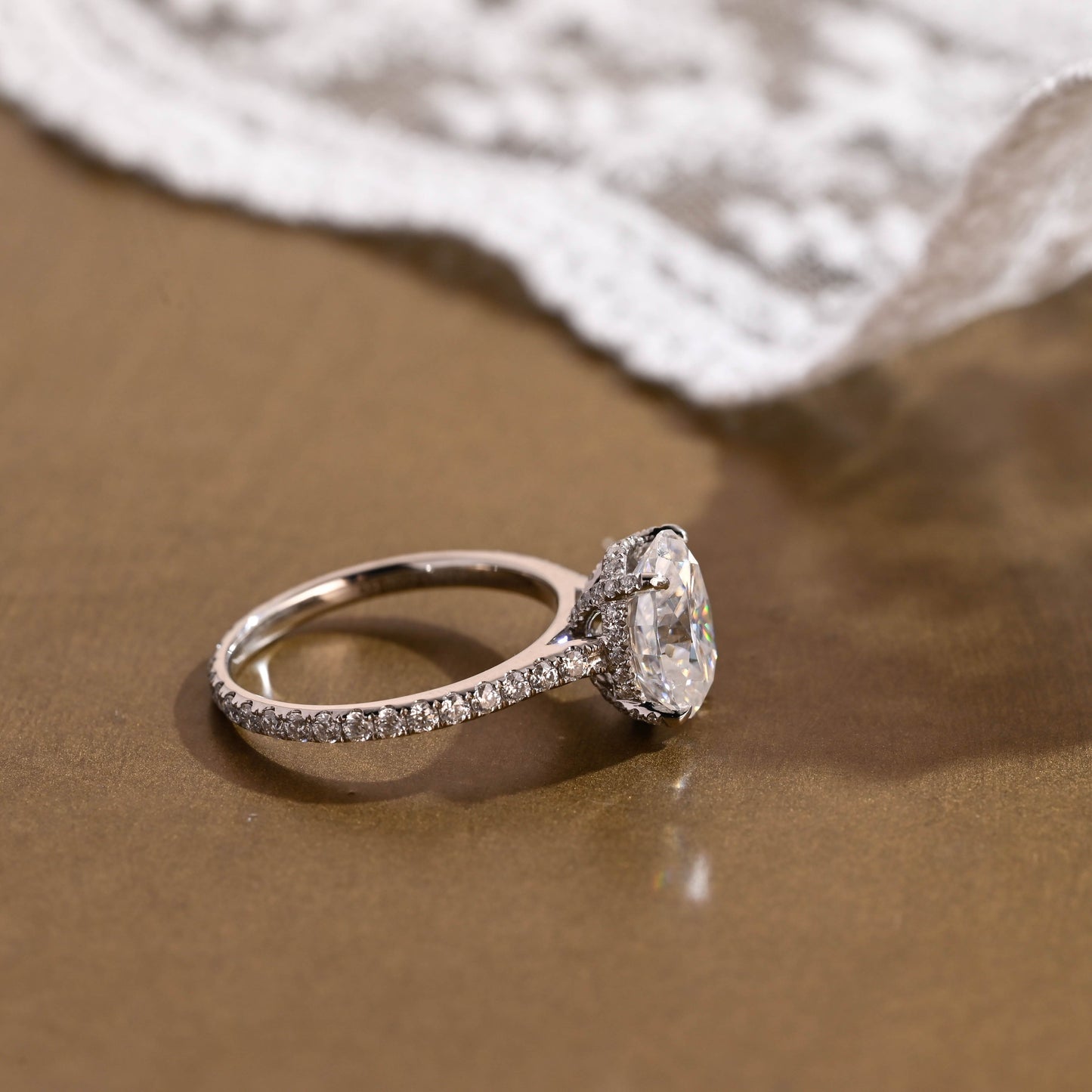 2 CT Round Three Stones Lab Grown Diamond Engagement Ring