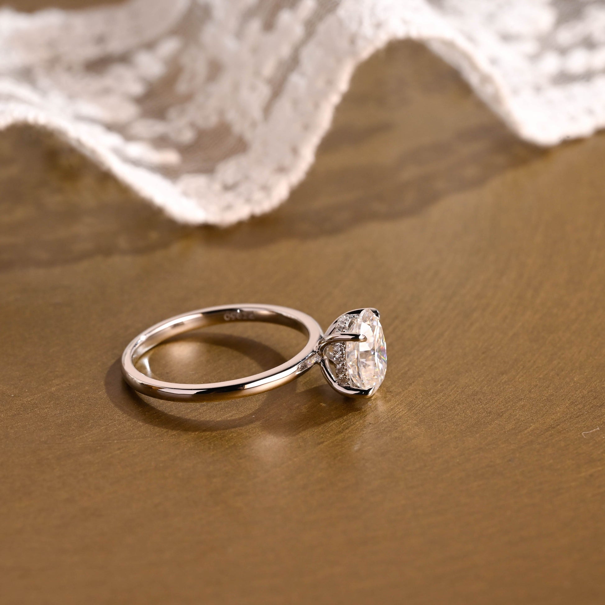 2 CT Round Three Stones Lab Grown Diamond Engagement Ring