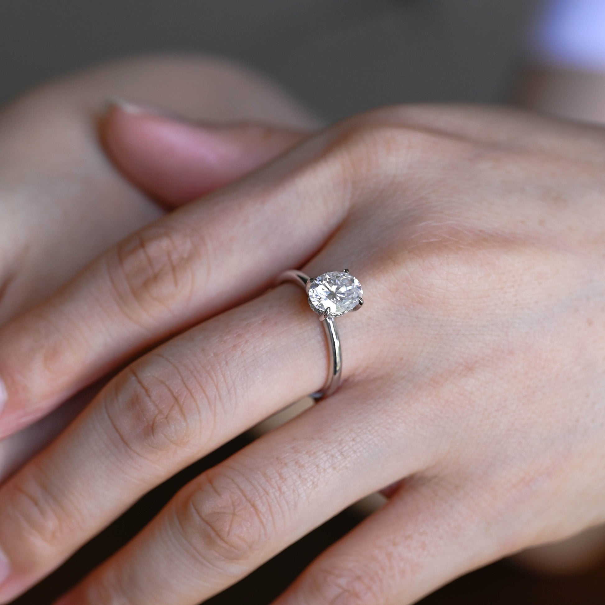 2 CT Round Three Stones Lab Grown Diamond Engagement Ring