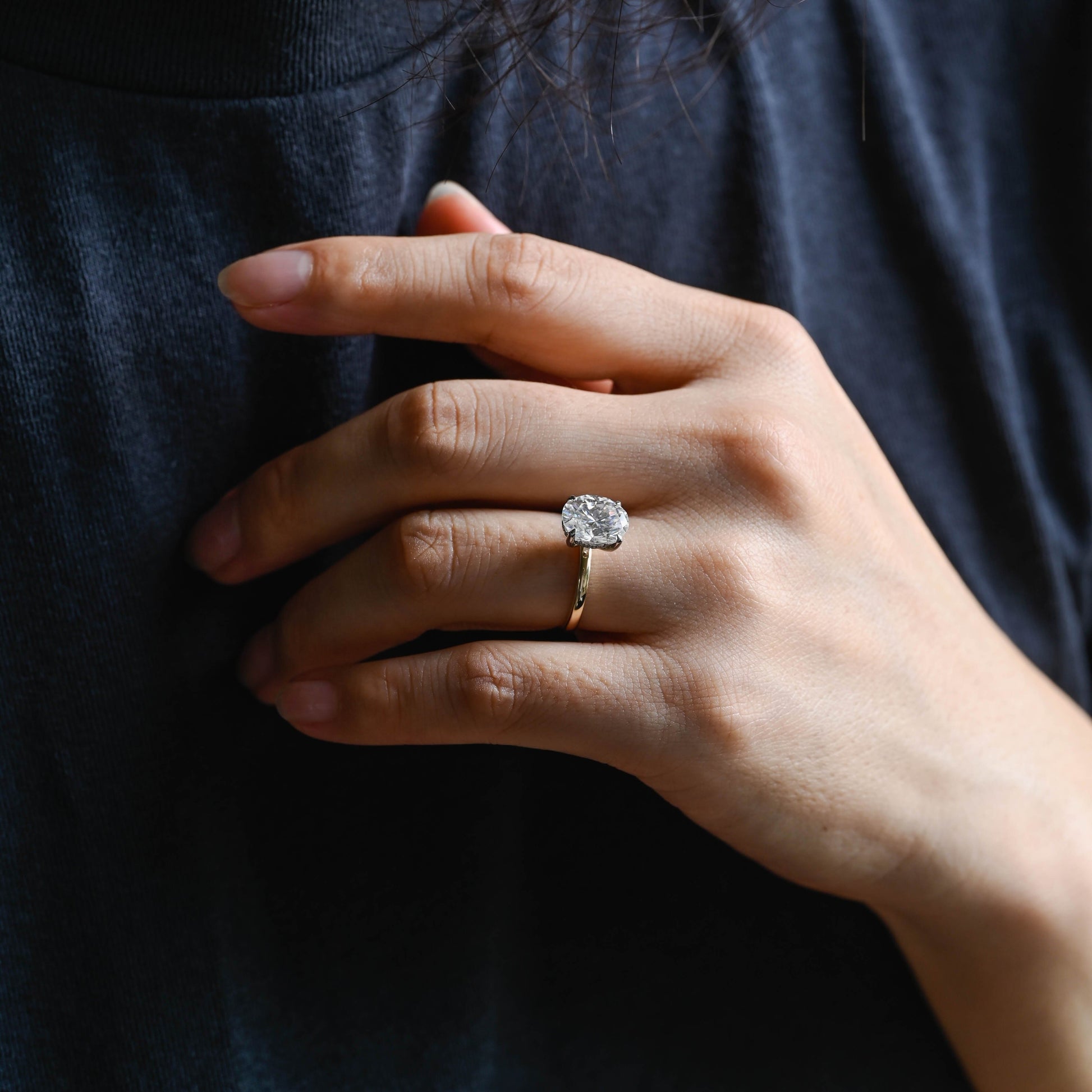 2 CT Round Three Stones Lab Grown Diamond Engagement Ring