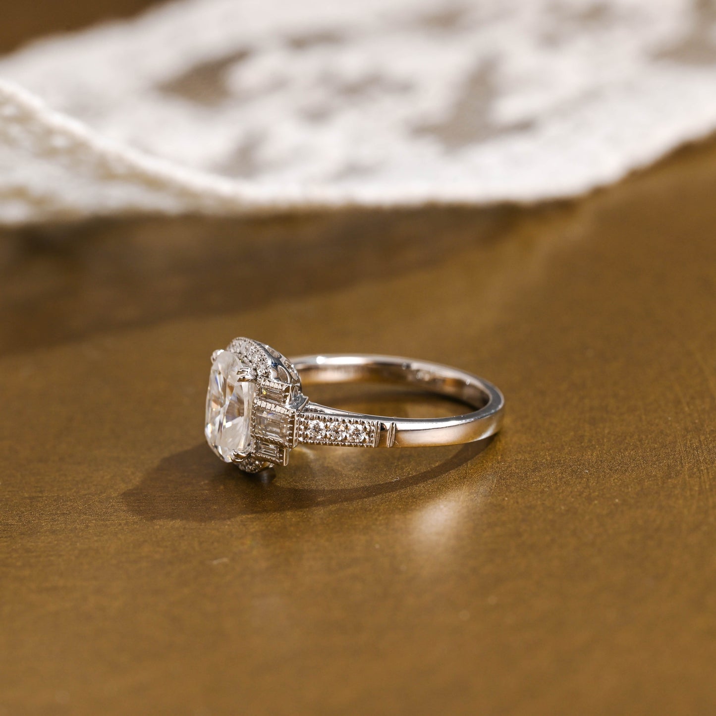 2 CT Round Three Stones Lab Grown Diamond Engagement Ring